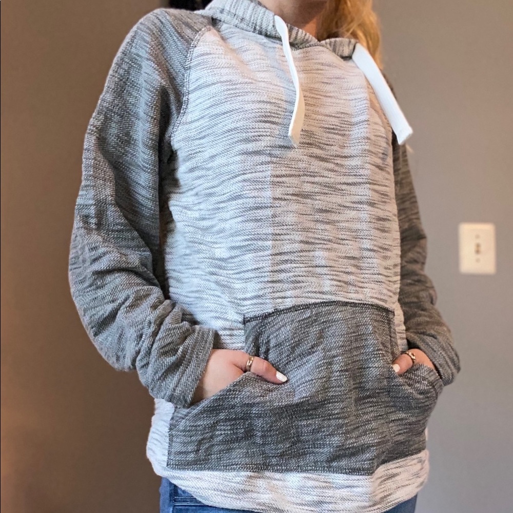 Grey pull over hoodie